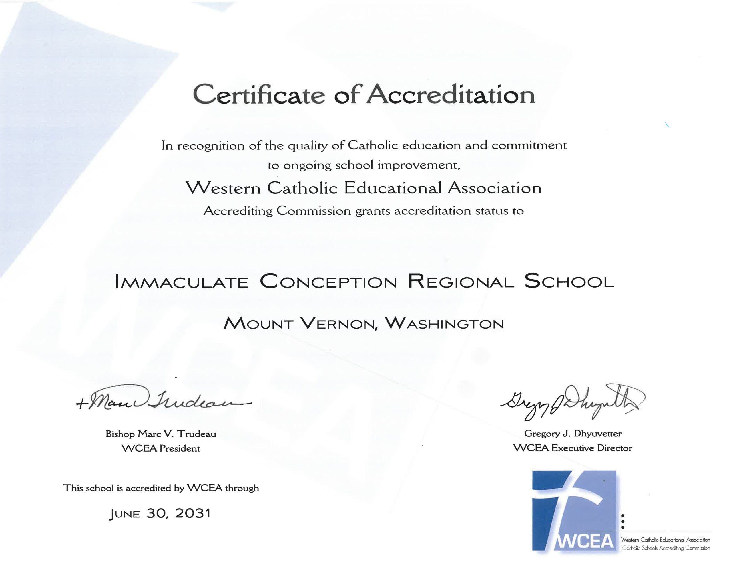 Certificate of Accreditation Certificate of Accreditation